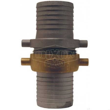 Dixon King Short Shank Suction Coupling with Brass Nut, 2-1/2 in Nominal, NST End Style, 6-29/32 in L, Do CAB250N